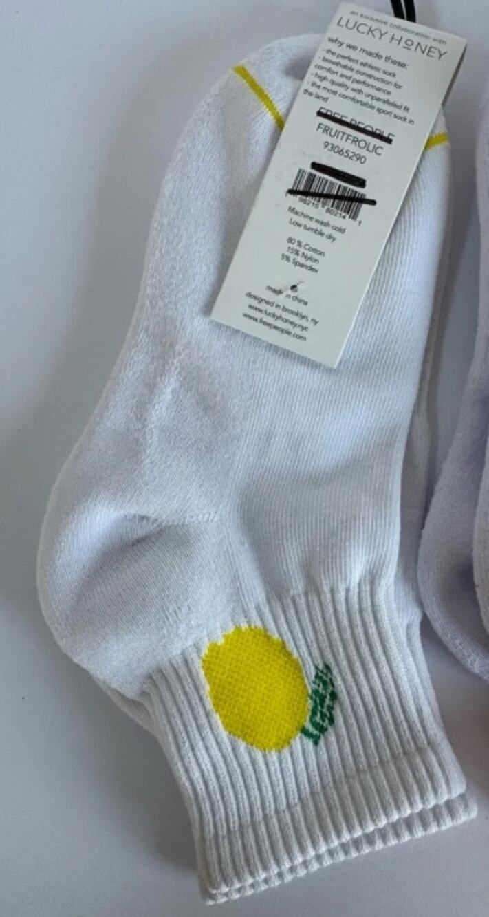 NWT FP Movement FruitFrolic LEMON Ankle Socks | OS